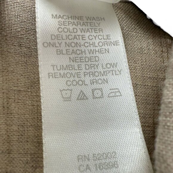 Elisabeth by Liz Claiborne 100% Linen Blazer Size 14 Oversized Jacket Beige - Picture 7 of 7